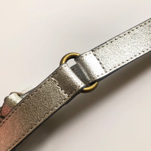NWT Silver Leather Belt by Gap, MED - Picture 8 of 10